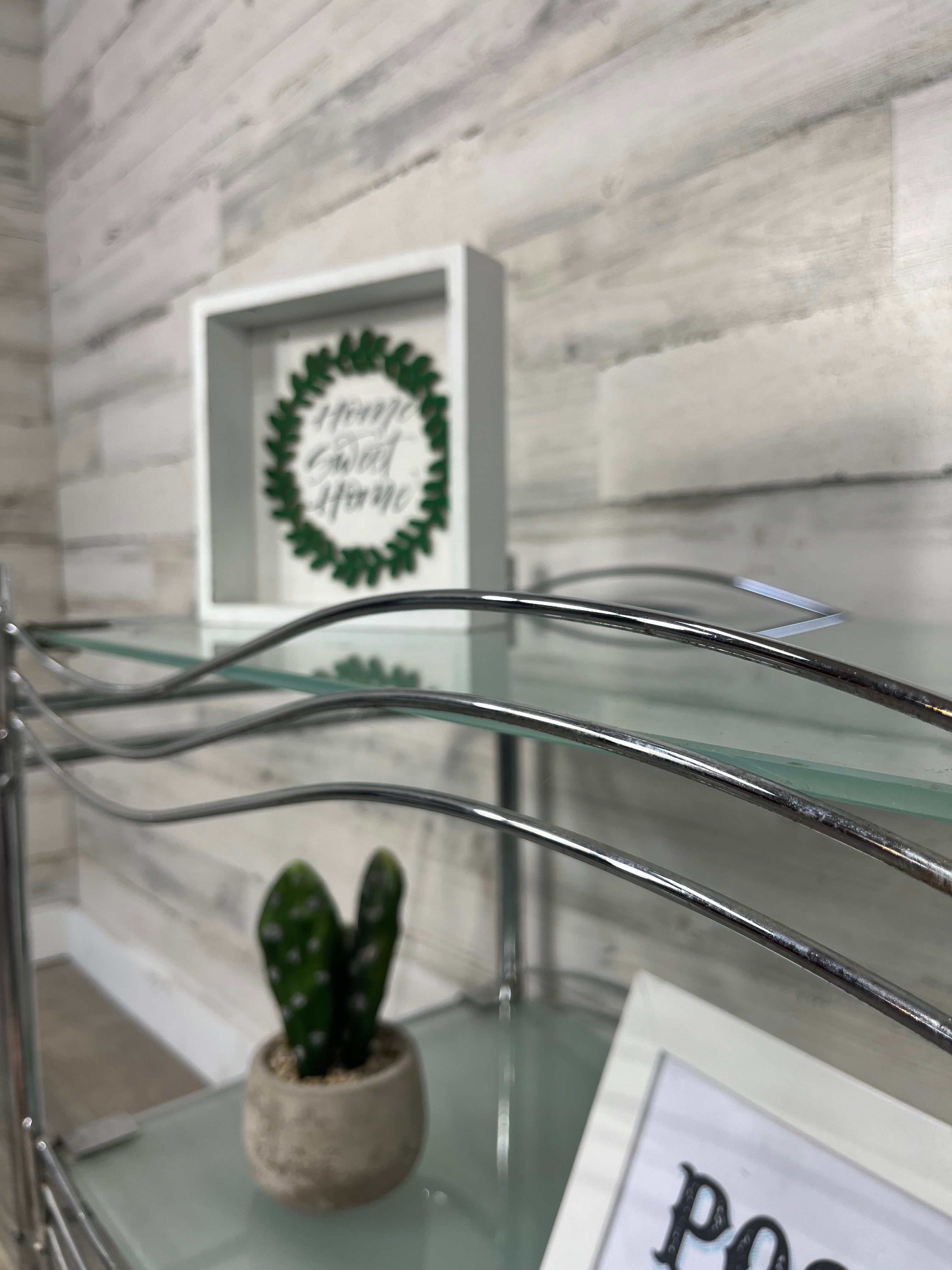 Glass & Metal Kitchen Tea Cart